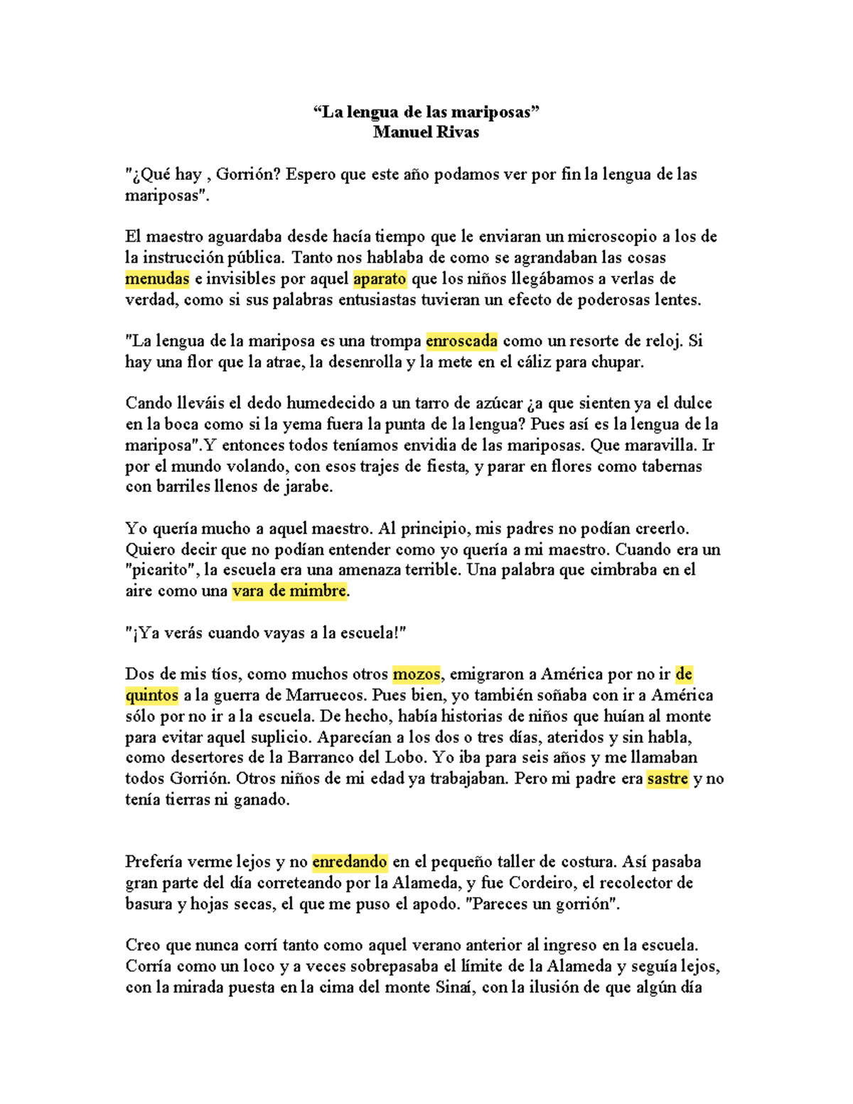 La Lengua De Las Mariposas Manuel Rivas Libro Pdf 23 Lectura Manuel Rivas Lengua-de-las-mariposas - “La lengua de las