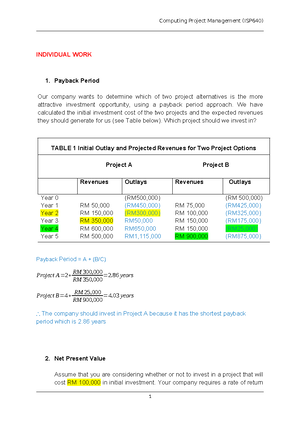 Tutorial Earned Value Question - Nurul Asyiqin - PROJECT MANAGEMENT ...