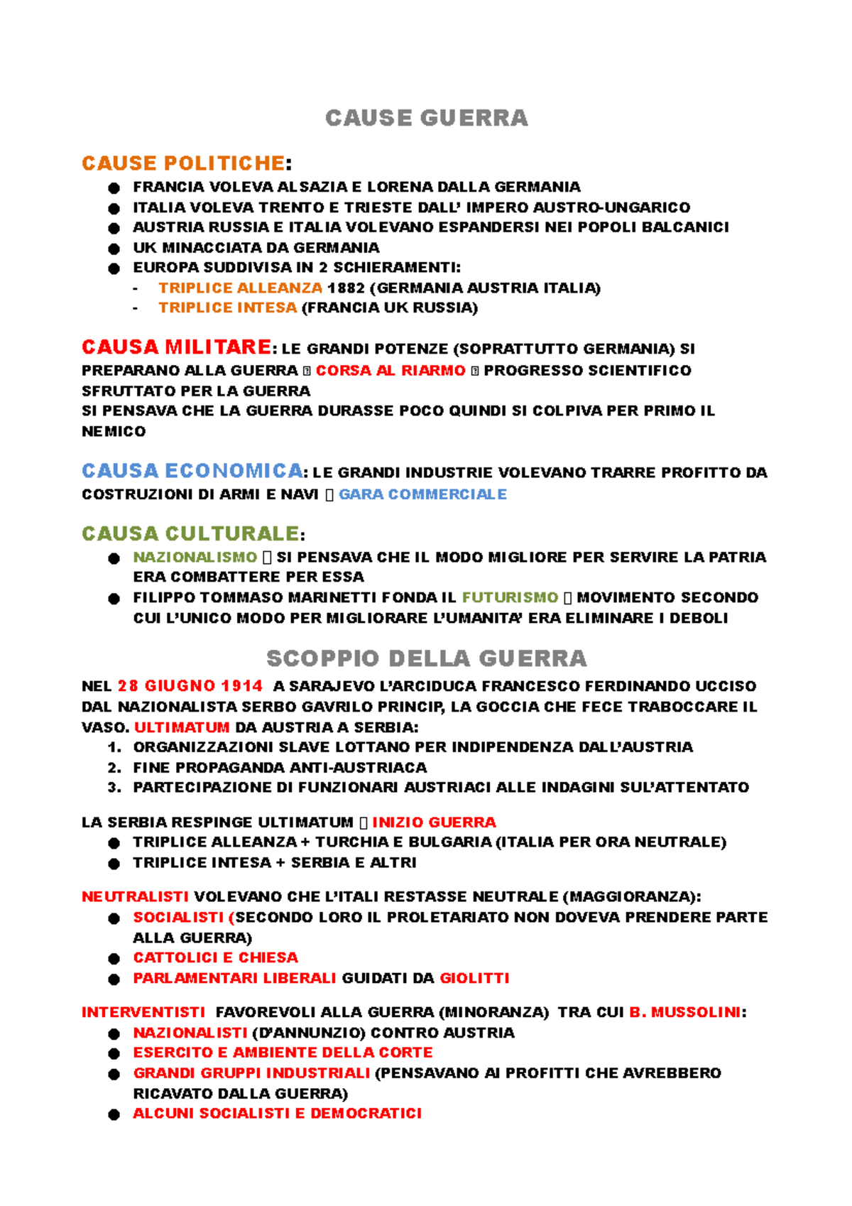 Prima Guerra Mondiale CAUSE GUERRA CAUSE POLITICHE FRANCIA VOLEVA ALSAZIA E LORENA DALLA Prima Guerra Mondiale CAUSE GUERRA CAUSE POLITICHE FRANCIA VOLEVA ALSAZIA E LORENA DALLA