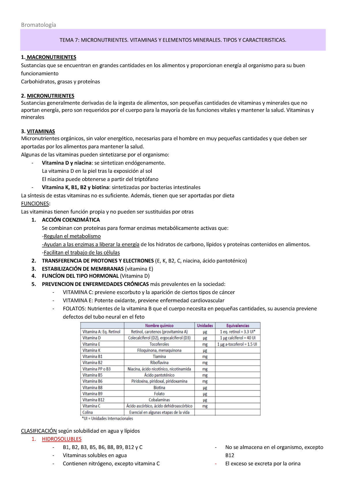 TEMA 7. Bromatología - Apuntes Muy Recomendables Aprobado 100% ...