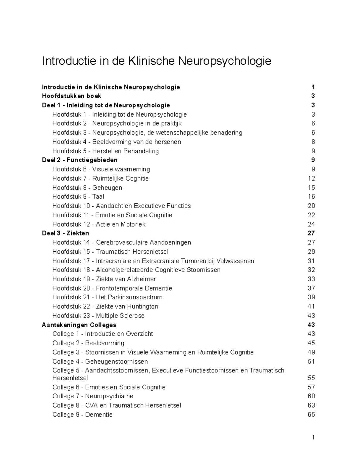 Introductie In De Klinische Neuropsychologie - Introductie In De ...