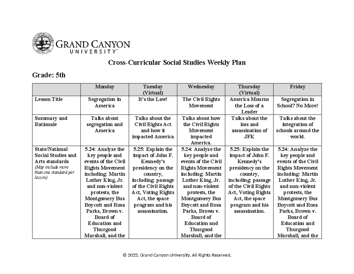 Elm 550 t6 cross curricular social studies weekly plan cross