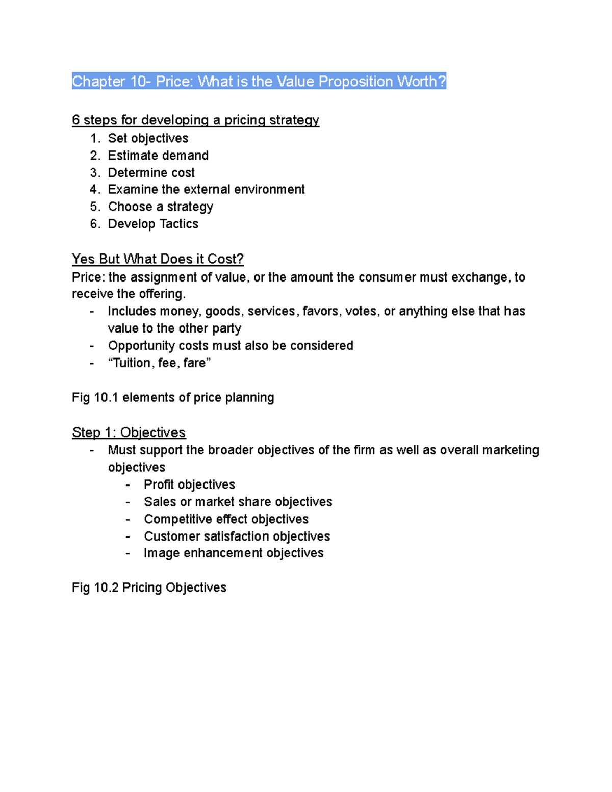 Chapter 10- Price What is the Value Proposition Worth - Includes money ...
