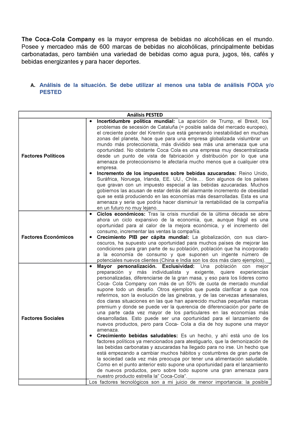 Foro Modelo TMP para la dirección estratégica de las organizaciones - The  Coca-Cola Company es la - Studocu