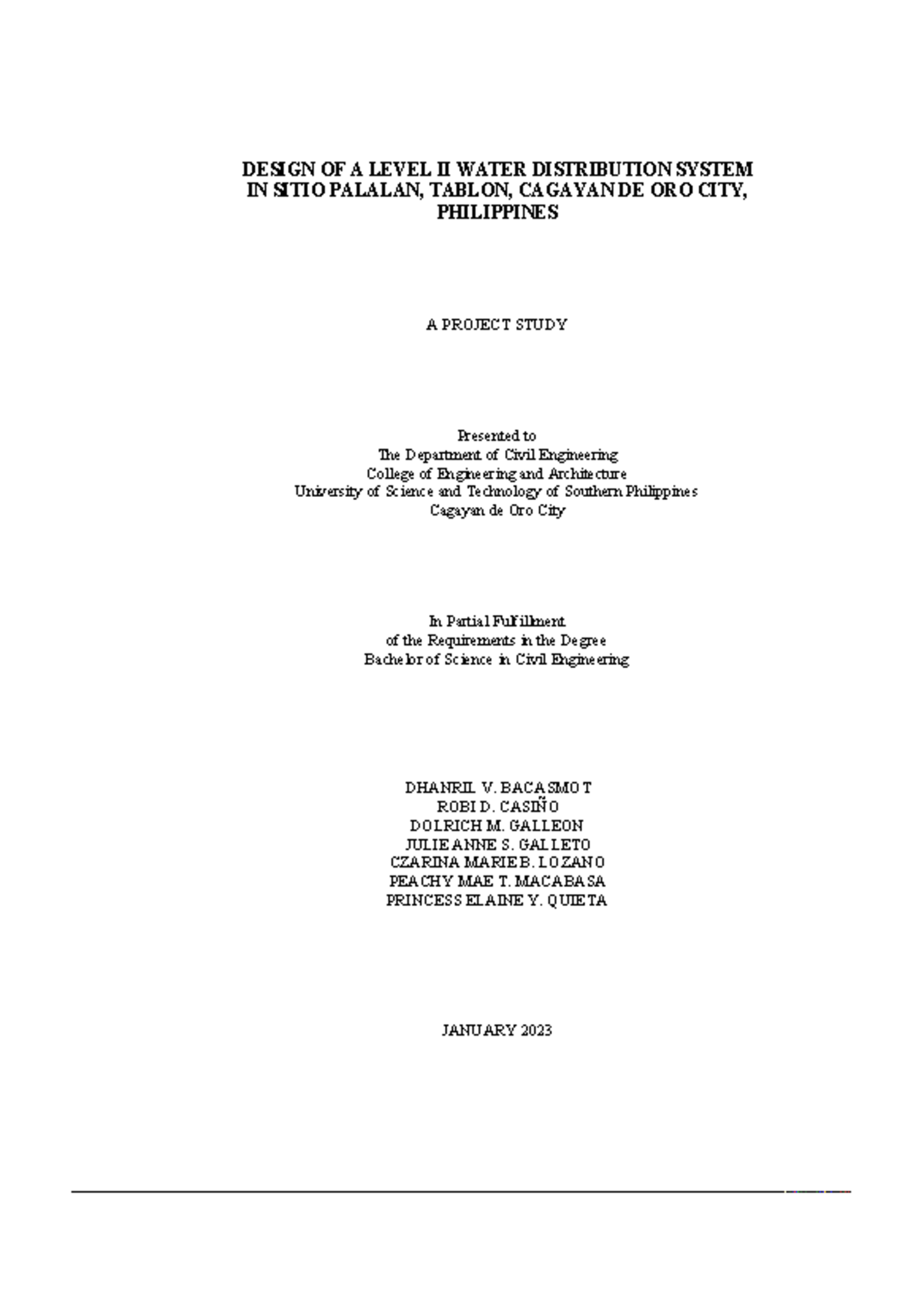 Lozano-et-al - Water Distribution System— A thesis study - DESIGN OF A ...