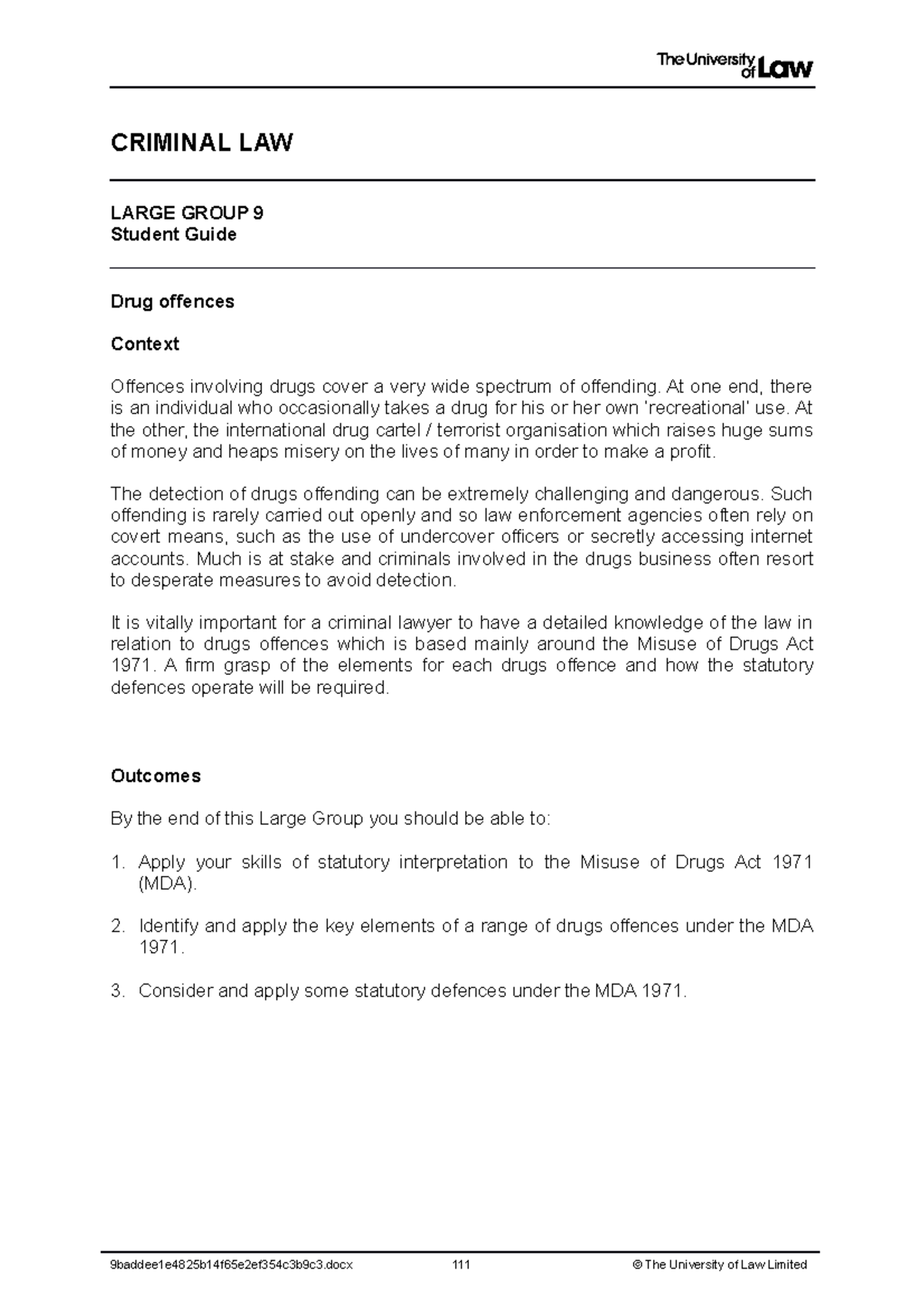 2021 crim lg09 ce01 student guide - CRIMINAL LAW LARGE GROUP 9 Student ...