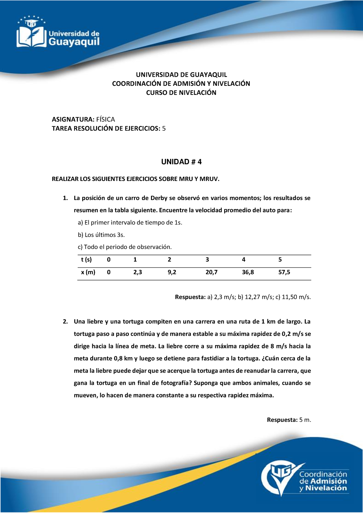 U4 - Clase 18-20 - S5 Respuestas - UNIVERSIDAD DE GUAYAQUIL COORDINACI ...