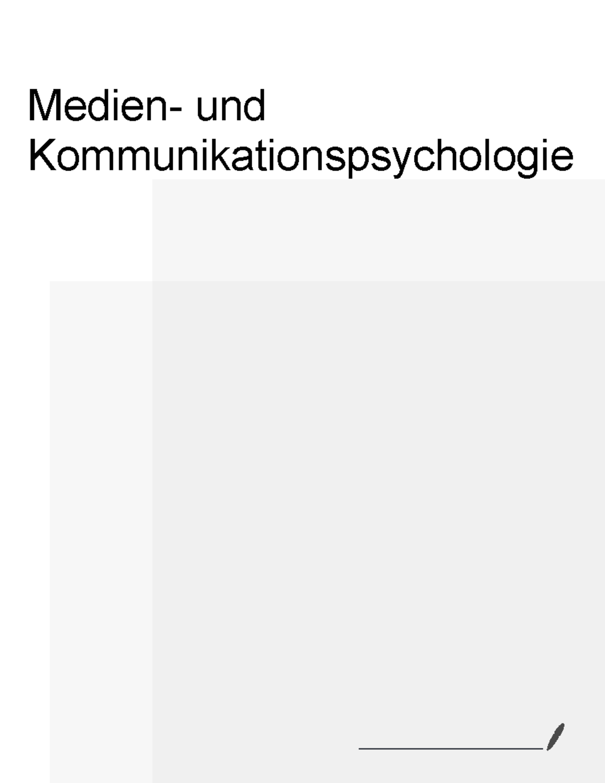 Kommunikations- Und Medienpsychologie - Medien- Und ...