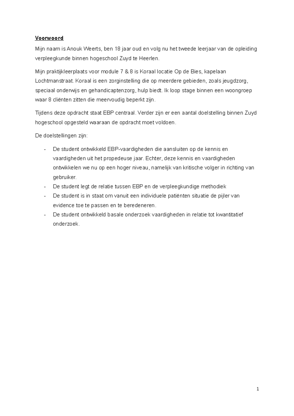 Stageverslag Voorbeeld Hbo
