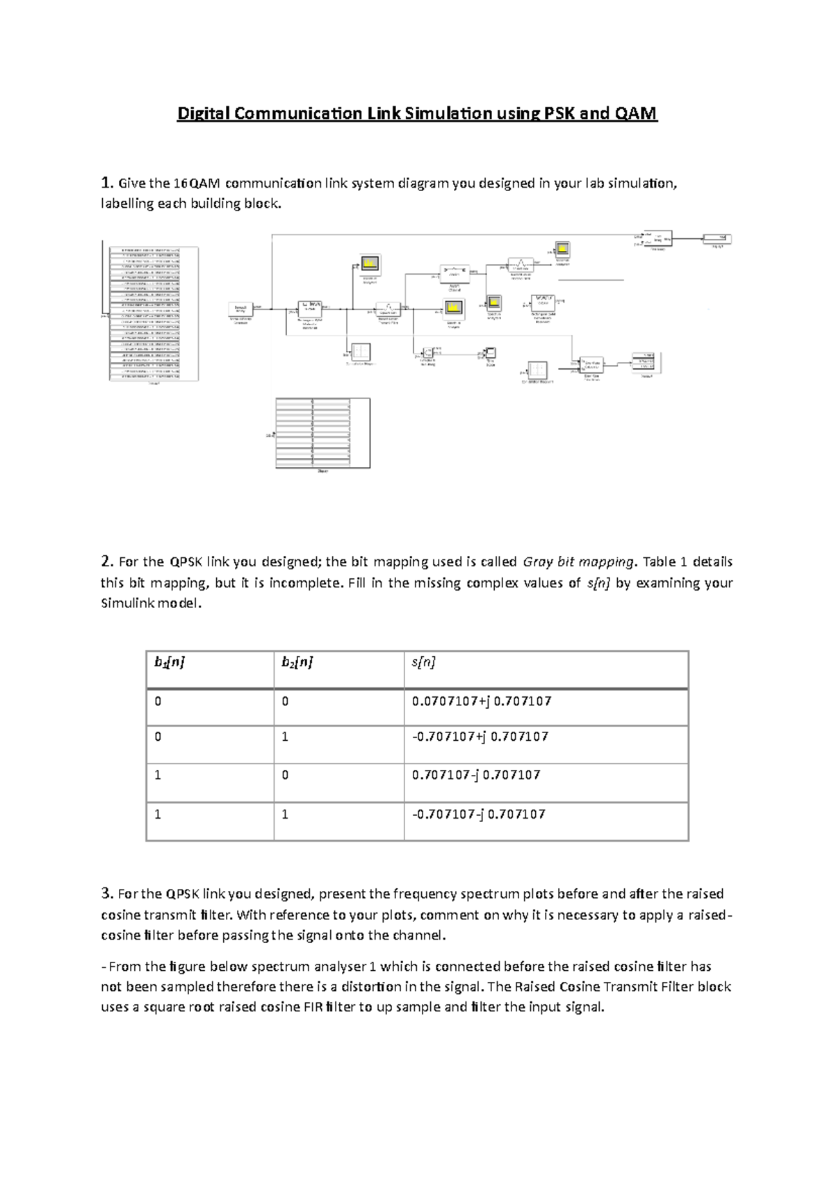 Digital Communication Link Simulation using PSK and QAM Assigt 1 - Give ...