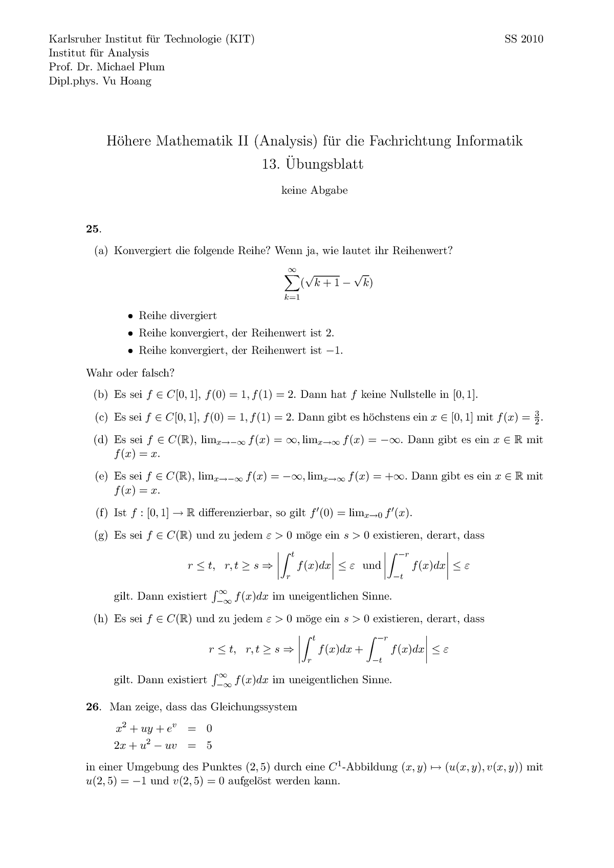 Grundbegriffe Der Mathematik F¨ur Ingenieur-P¨adagoginnen Und -P ...