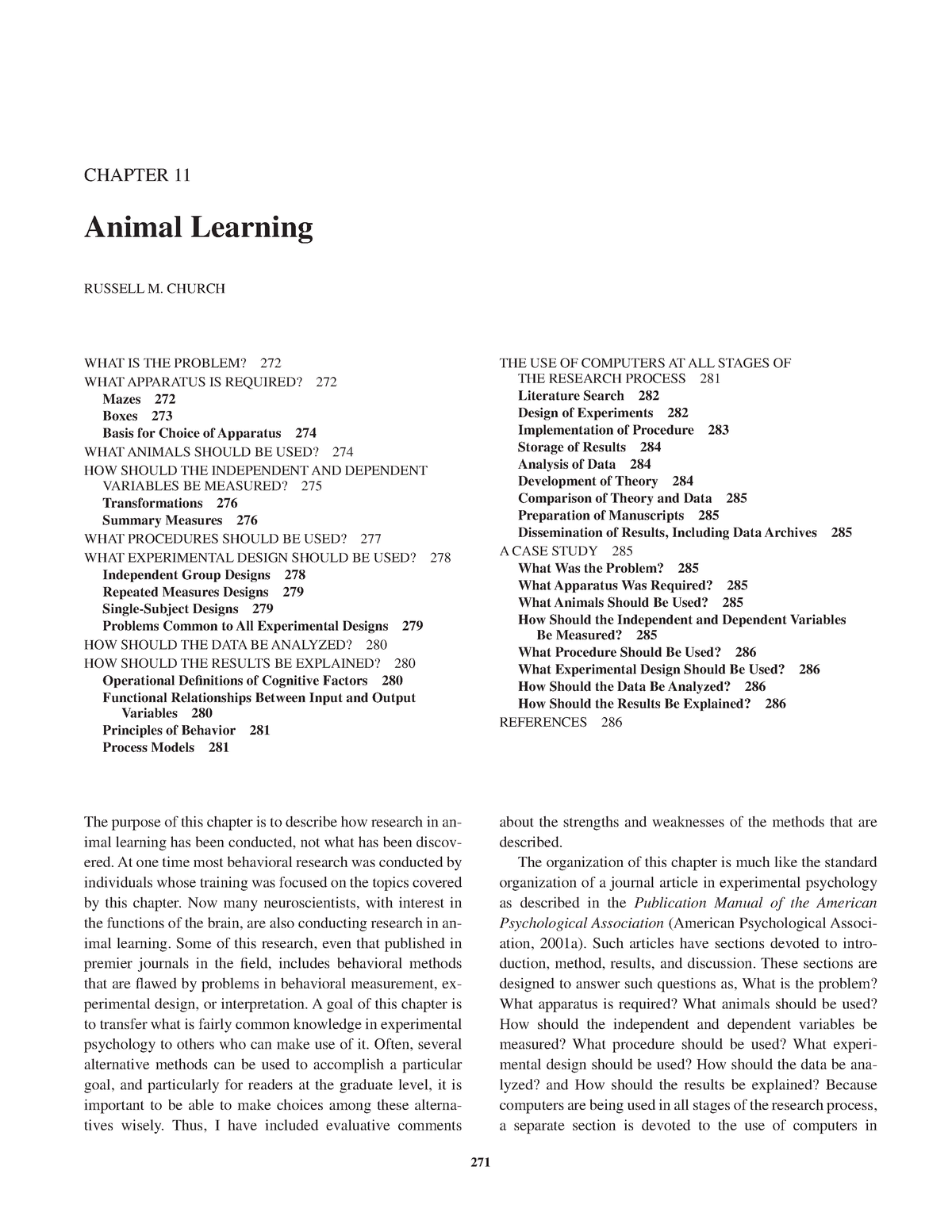 Irving B. Weiner Research Methods In Psycholog-100 - CHAPTER 11 Animal ...