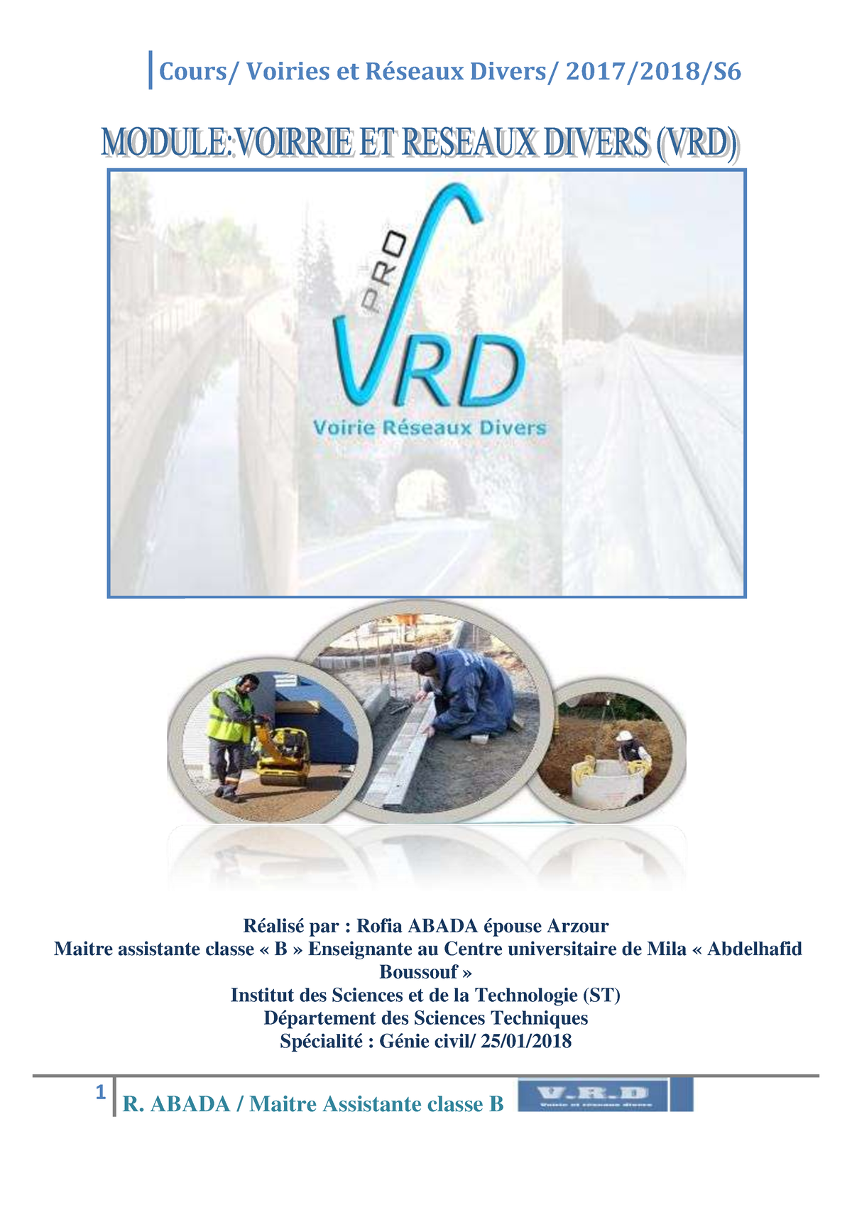 Cours VRD - Module Des Voiries Et Réseaux Divers VRD + EXERCICES D ...