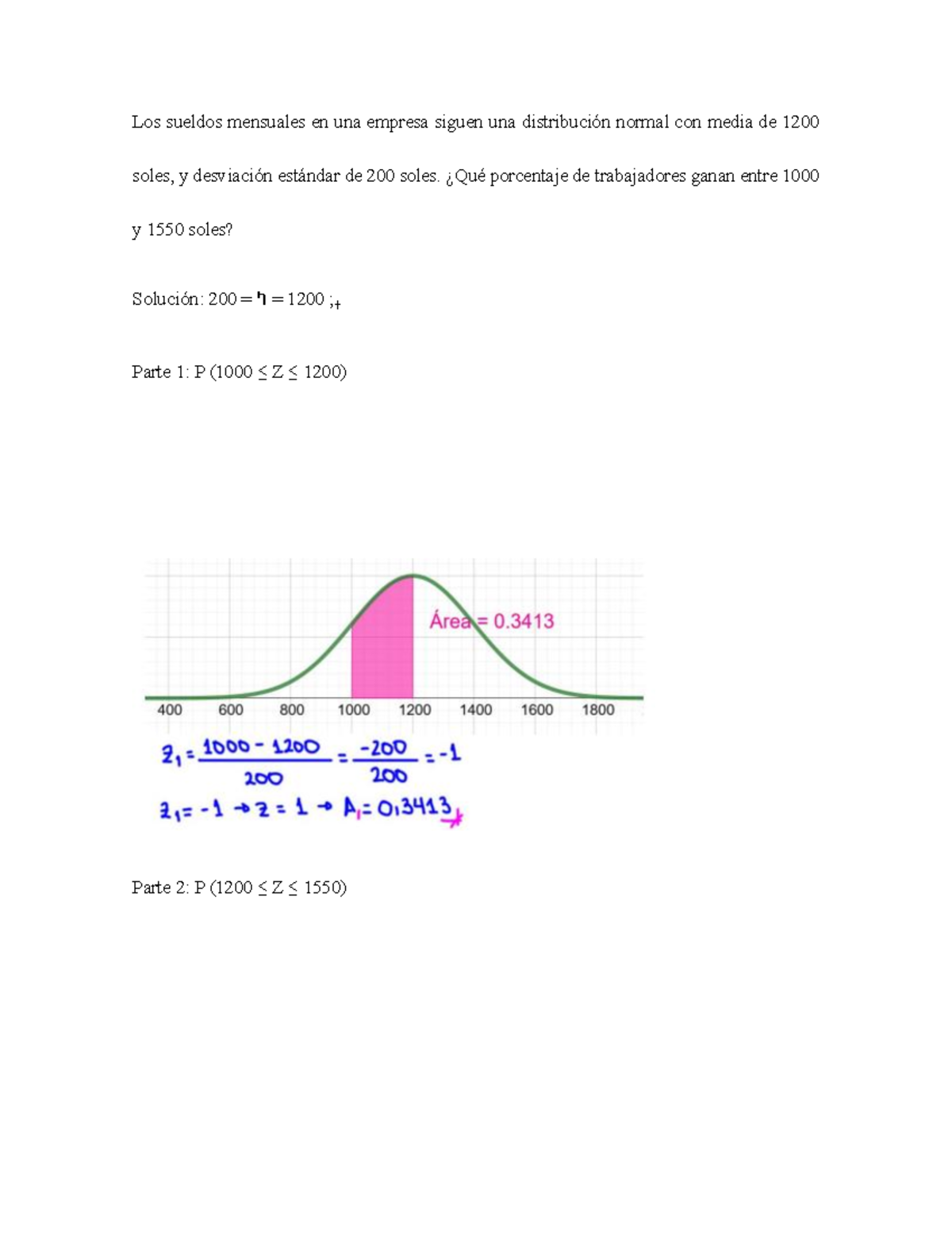 Distribucion normal - Los sueldos mensuales en una empresa siguen una ...