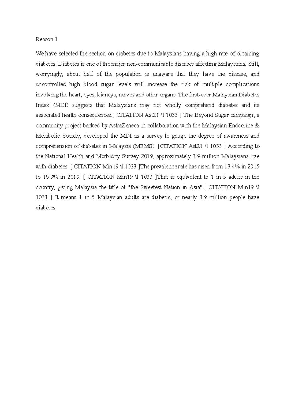 Final CMI - CMI assignment - Reason 1 We have selected the section on ...
