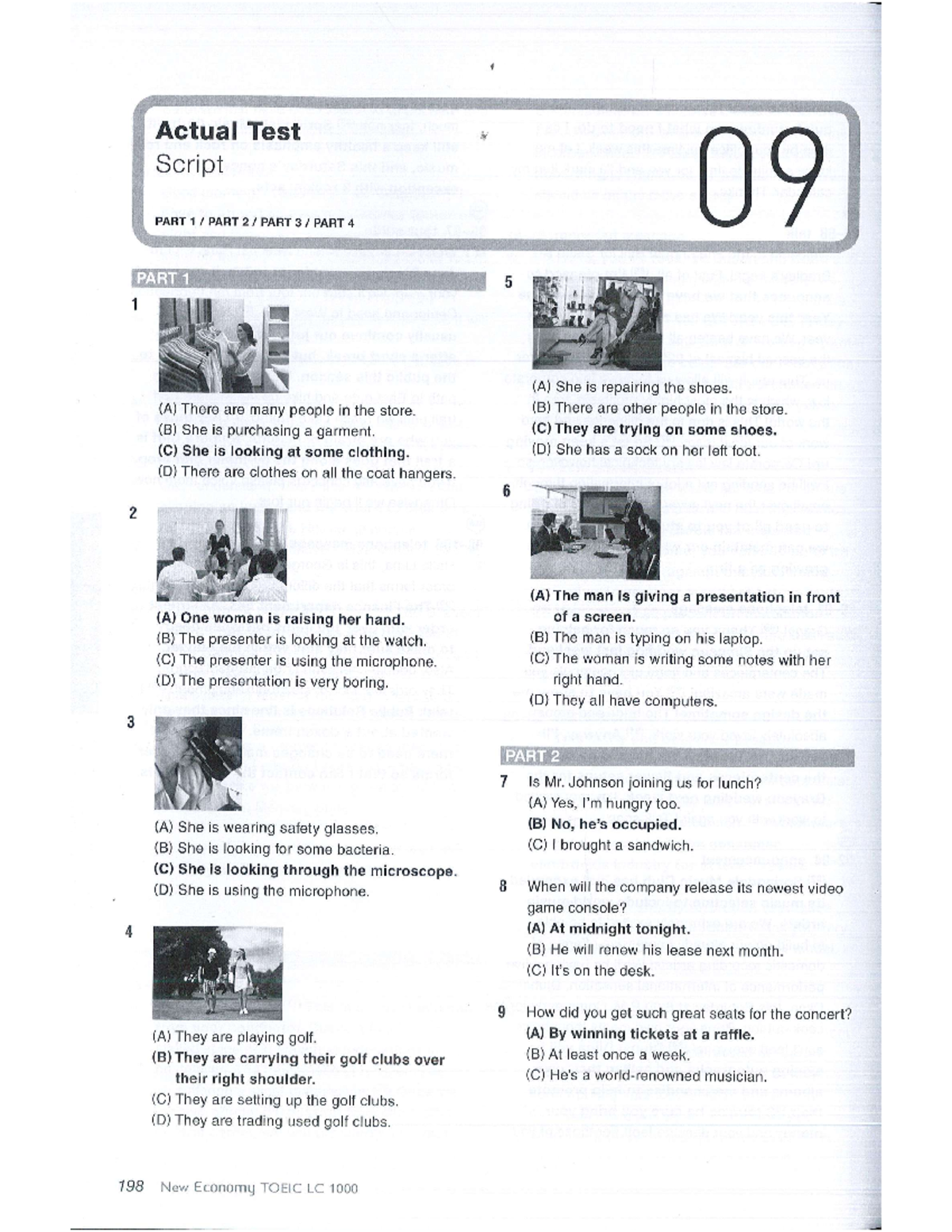 Test 09+10 economy LC Script - tài liệu toeic - Studocu
