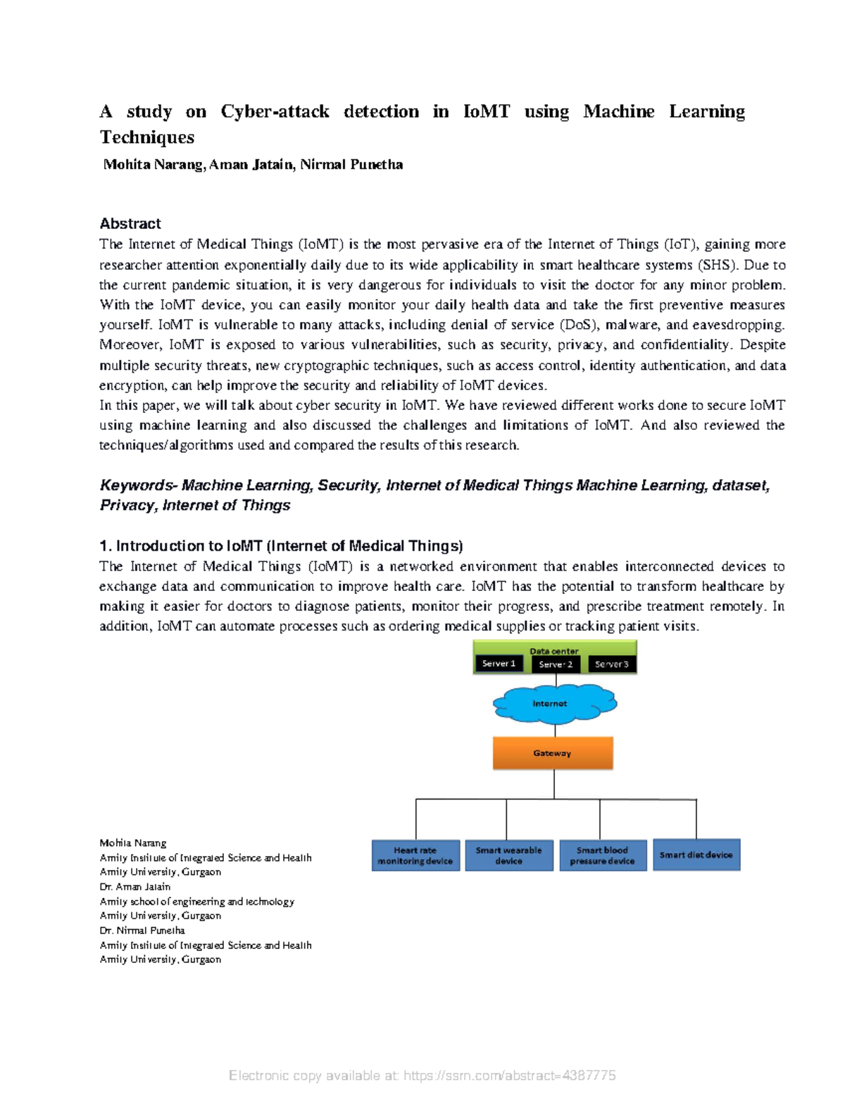 A study on Cyber attack detection in Io M - A study on Cyber-attack ...