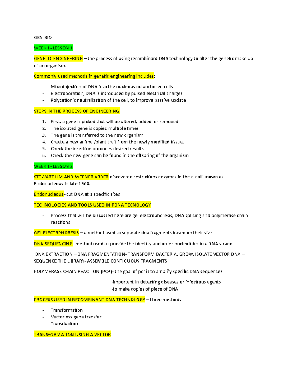 GEN BIO - General Biology - GEN BIO WEEK 1- LESSON 1 GENETIC ...