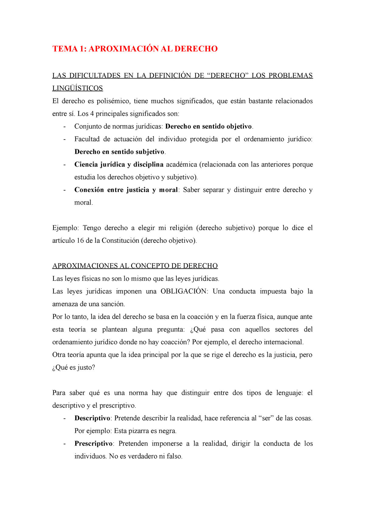 Teoría Del Derecho Tema 1 AproximaciÓn Al Derecho Las Dificultades En La DefiniciÓn De 4227