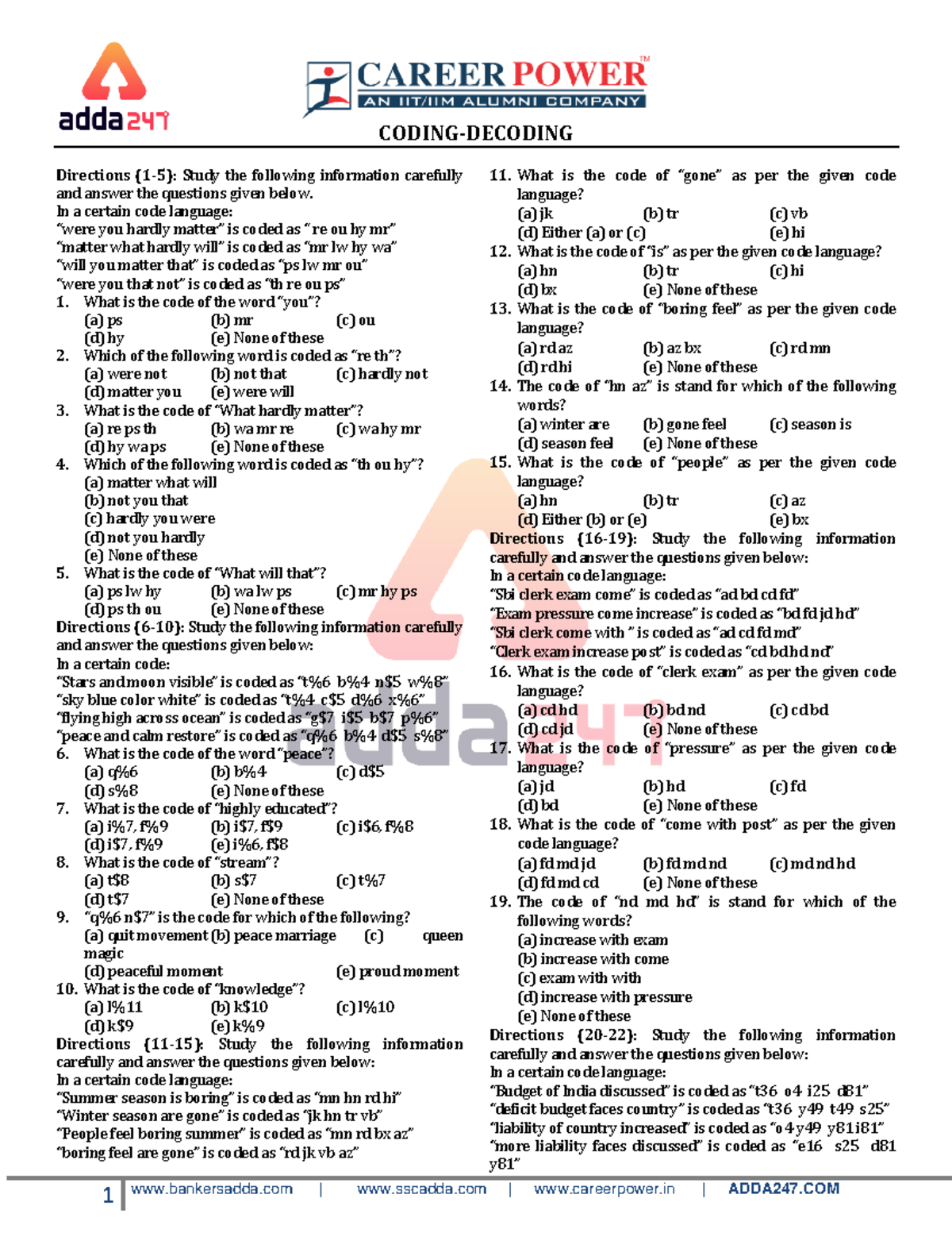 4. Coding-Decoding - fgbff - bankersadda | sscadda | careerpower ... image.