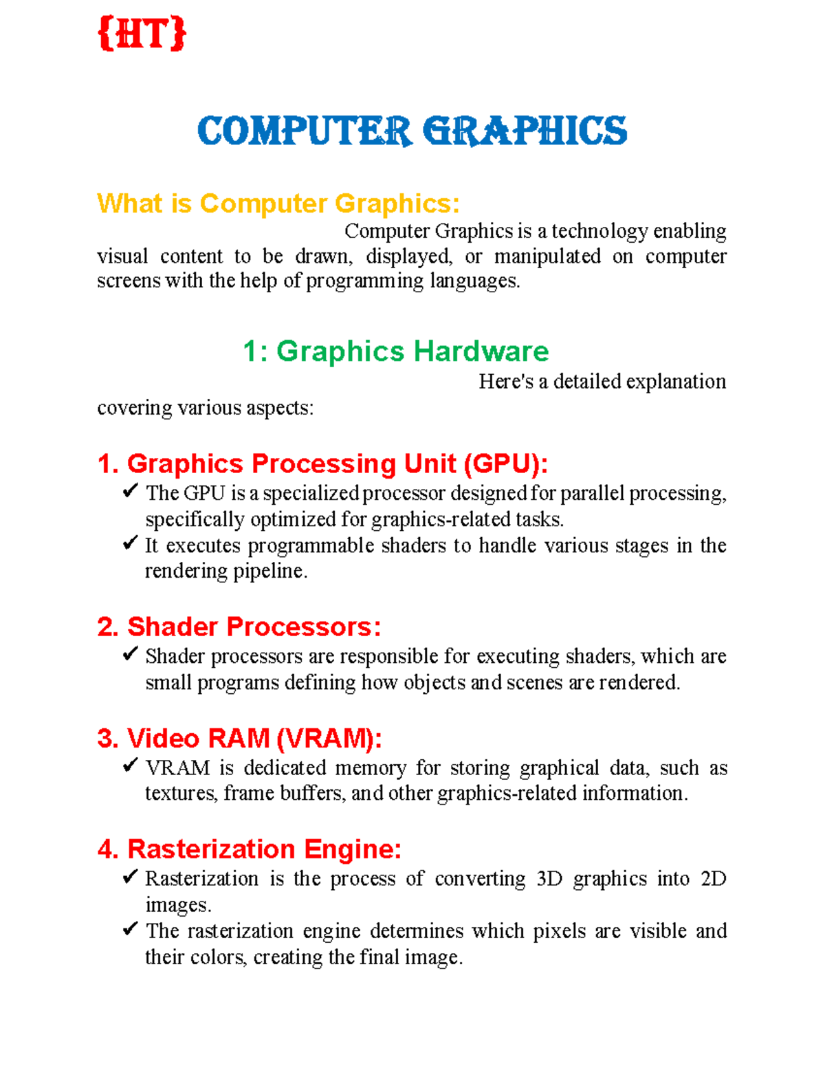 Computer Graphics in computer science - CompuTer GrapHiCs What is ...