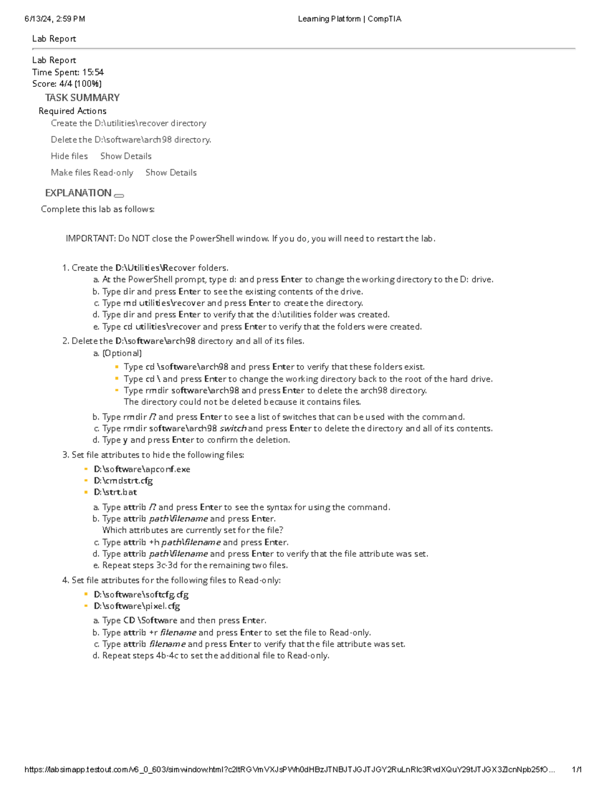 8.4.9 - Manage Files and Folders (Simulation) - Lab Report Lab Report ...
