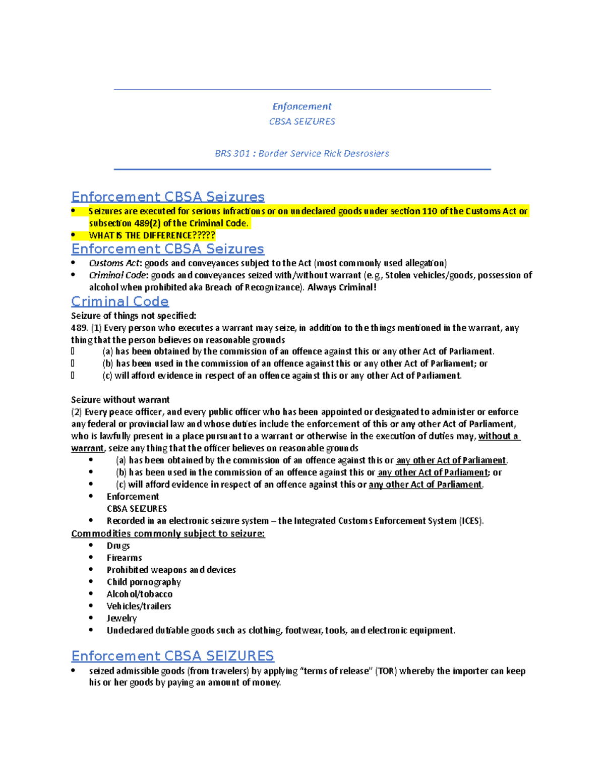 Border Service Enforcement Seizures Week 8 October 28 2021 ...