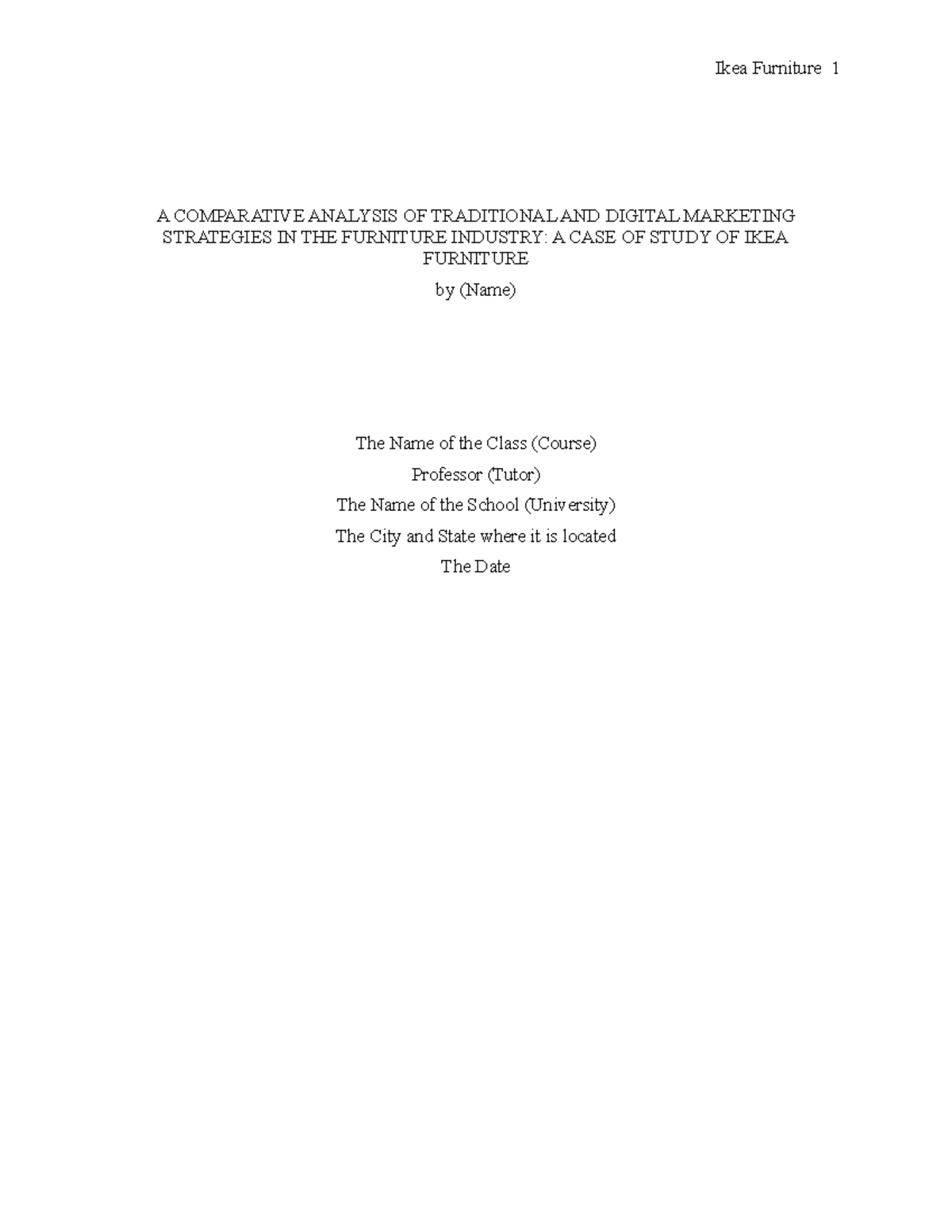 Research proposal Ikea furnitures.edited A COMPARATIVE ANALYSIS OF