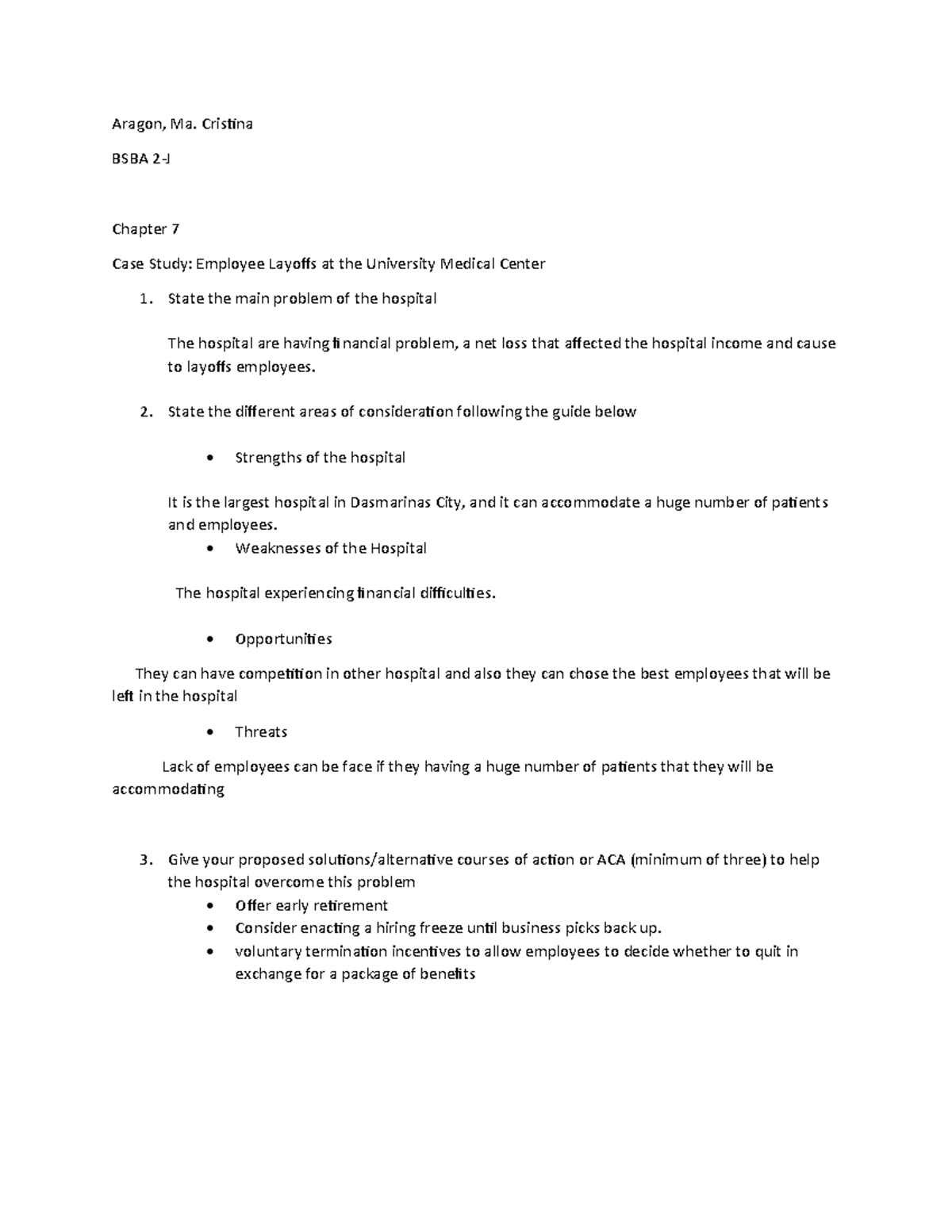 Case study 6 Aragon, Ma. Cristina BSBA 2J Chapter 7 Case Study
