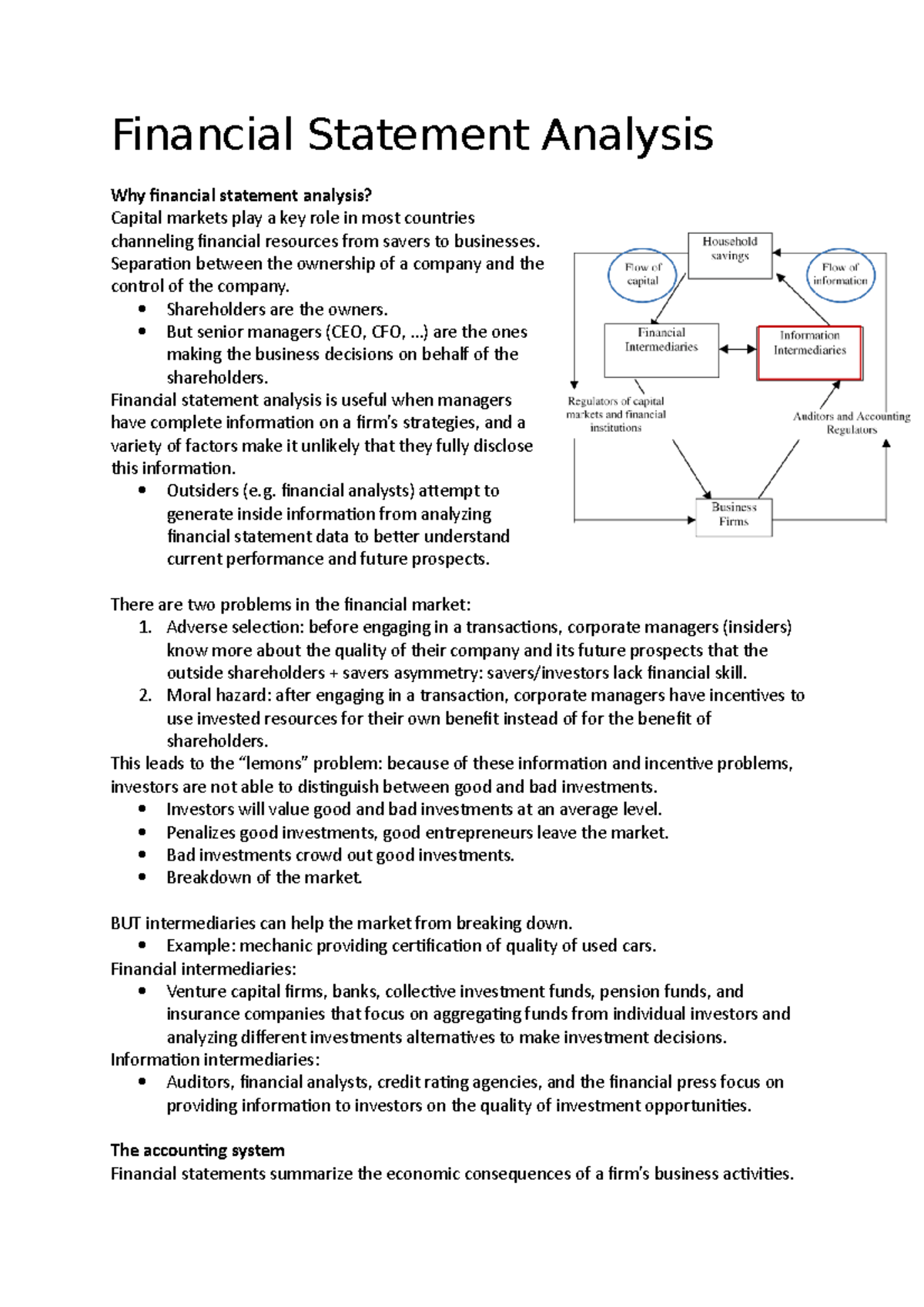 Financial Statement Analysis samenvatting Financial Statement