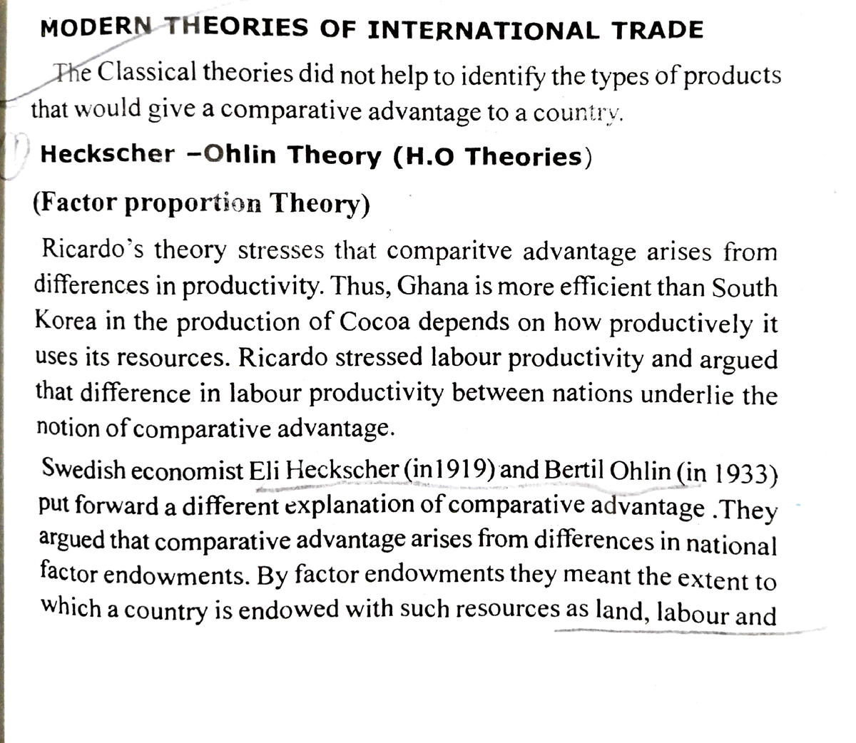 MODERN THEORY OF INTERNATIONAL TRADE IN INTERNATIONAL BUSINESS 