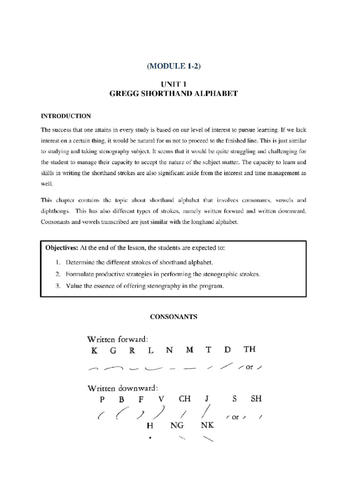 A Introduction of Foundations of Shorthand Unit 14, Riza B