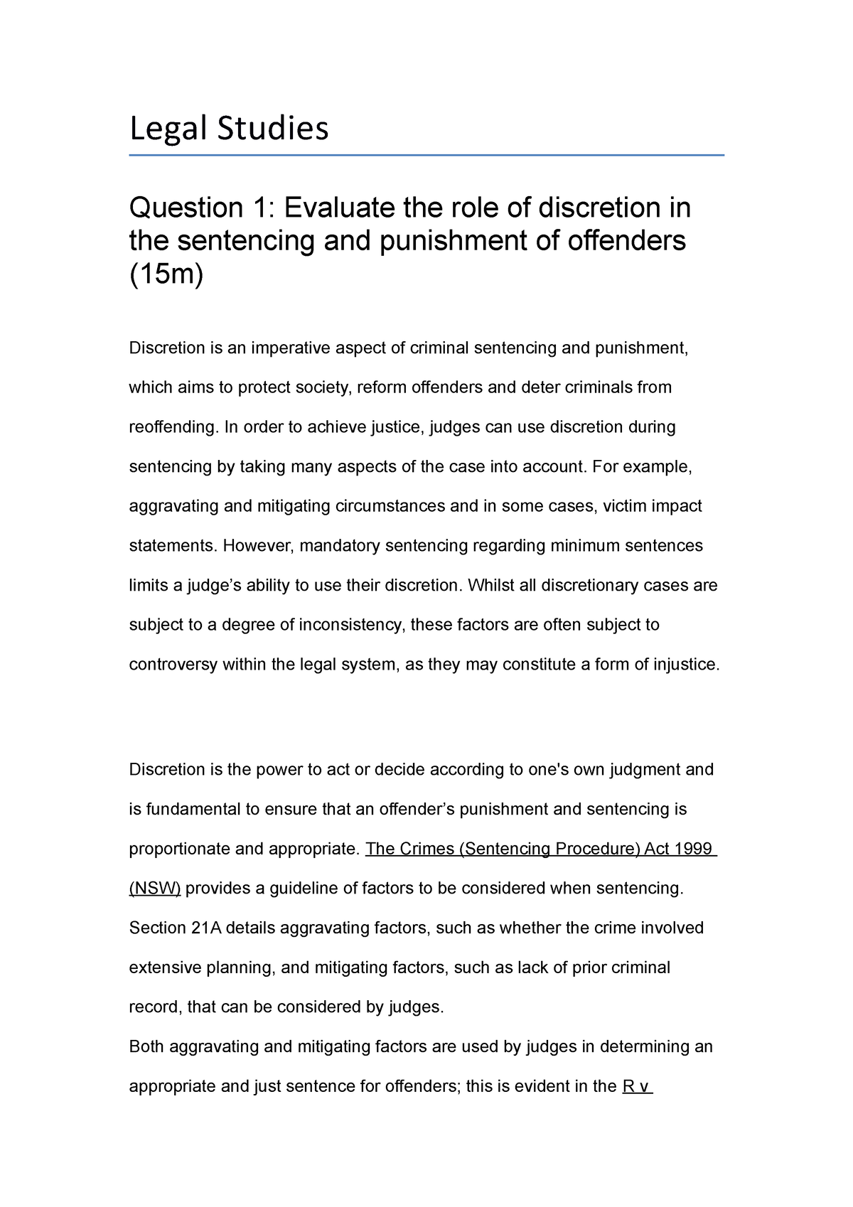 meaning of discretion essay