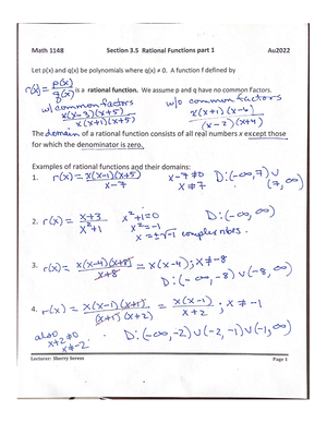 Section 3 2 Complete Notes - MATH1148 - OSU - Studocu