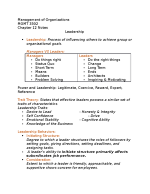 MGMT Ch 4 Notes - Management Of Organizations MGMT Chapter 4 Notes ...