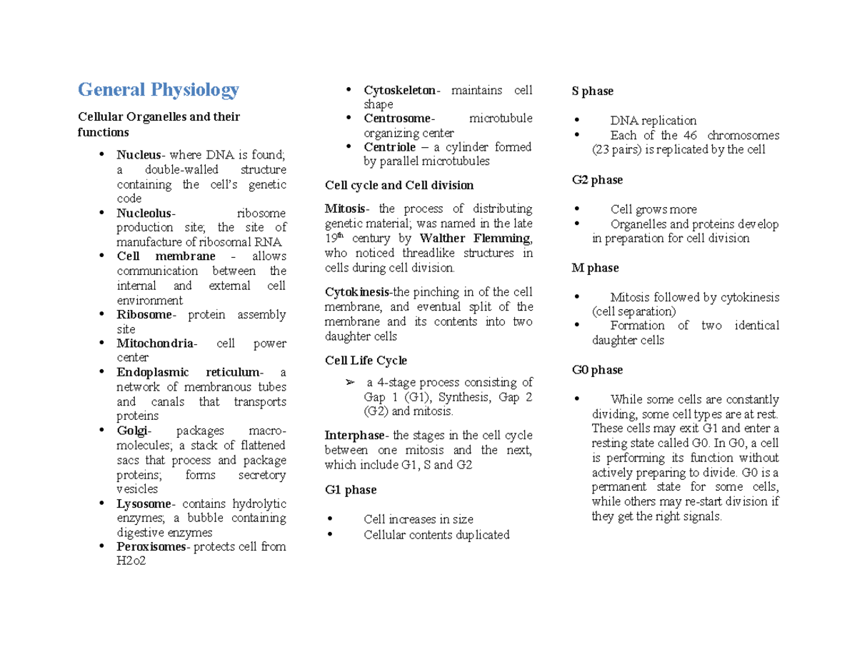 general-physiology-notes-general-physiology-cellular-organelles-and