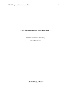 C204 Task 1 speaking to the crew - C204 Management Communication Task 1 ...