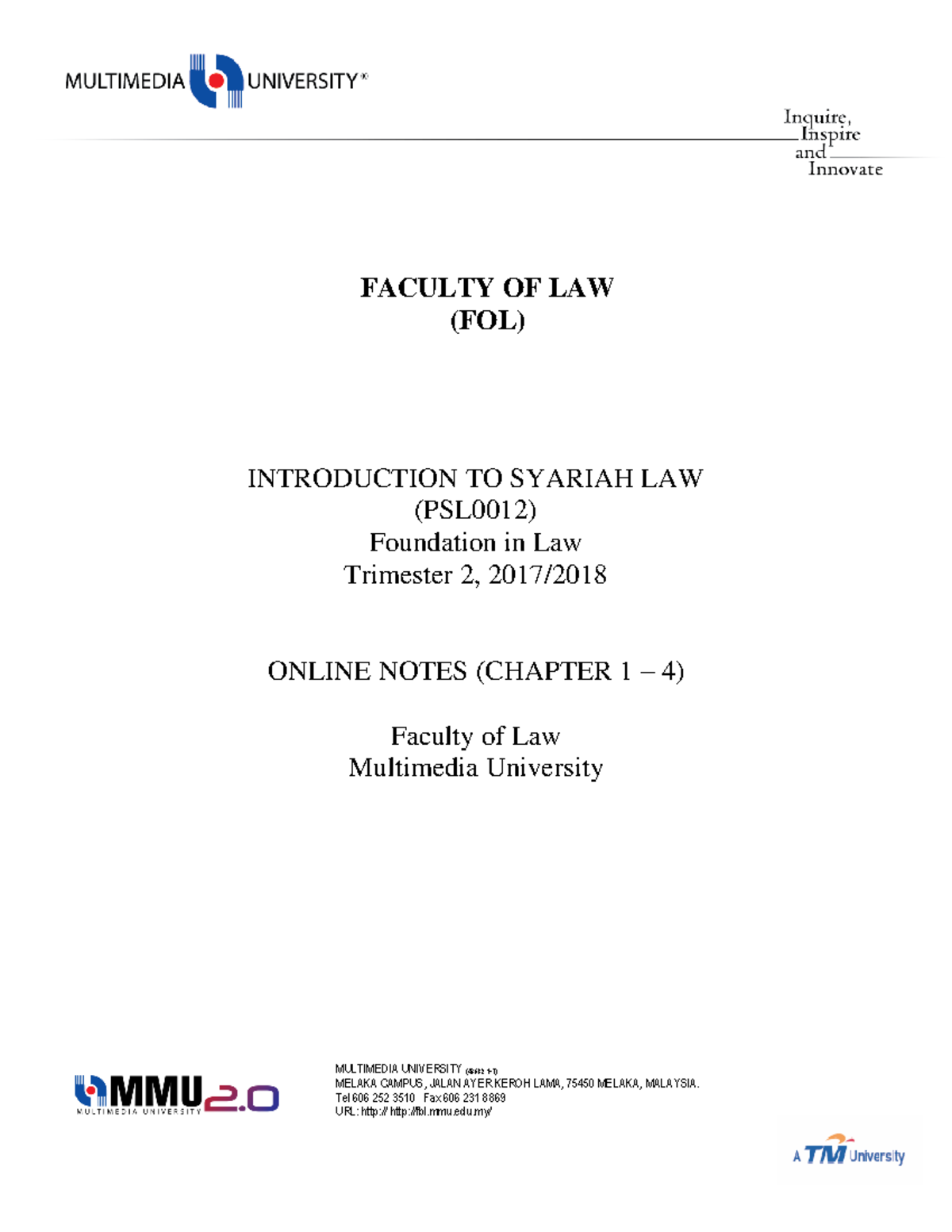 Syariah Law Summary - Hopes it helps ;) - MULTIMEDIA UNIVERSITY (436821 ...