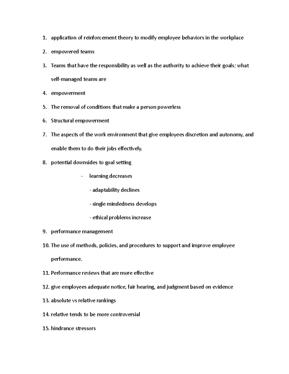 Busmgt 295 2 - notes - application of reinforcement theory to modify ...