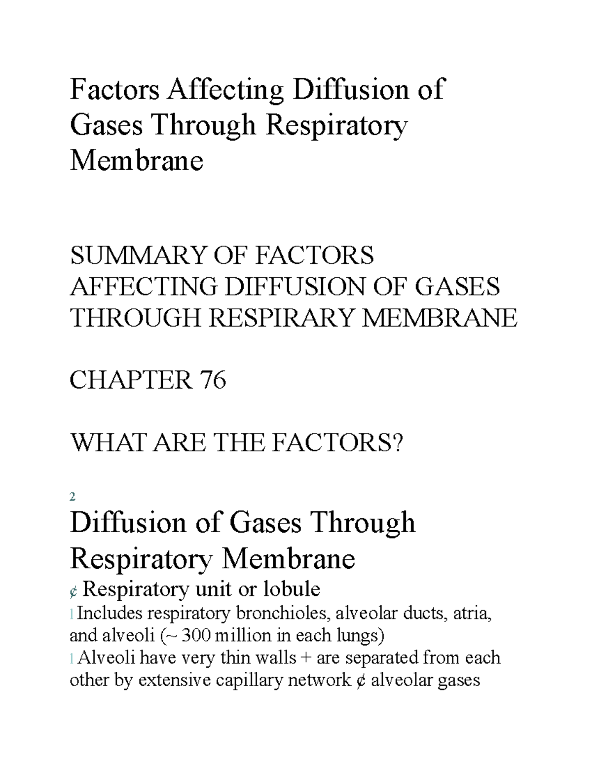 Factors Affecting Diffusion Factors Affecting Diffusion Of Gases