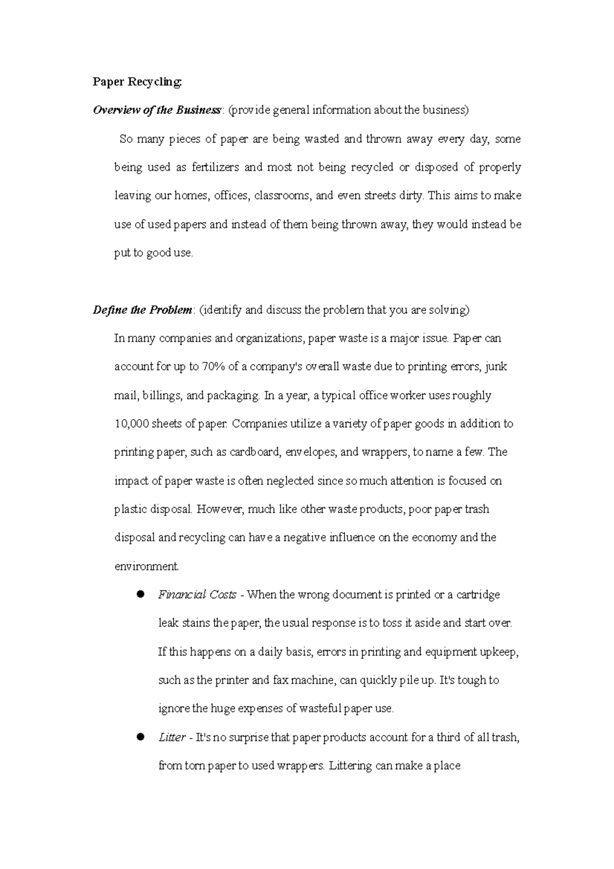 Buss prop - good luck - Paper Recycling: Overview of the Business ...