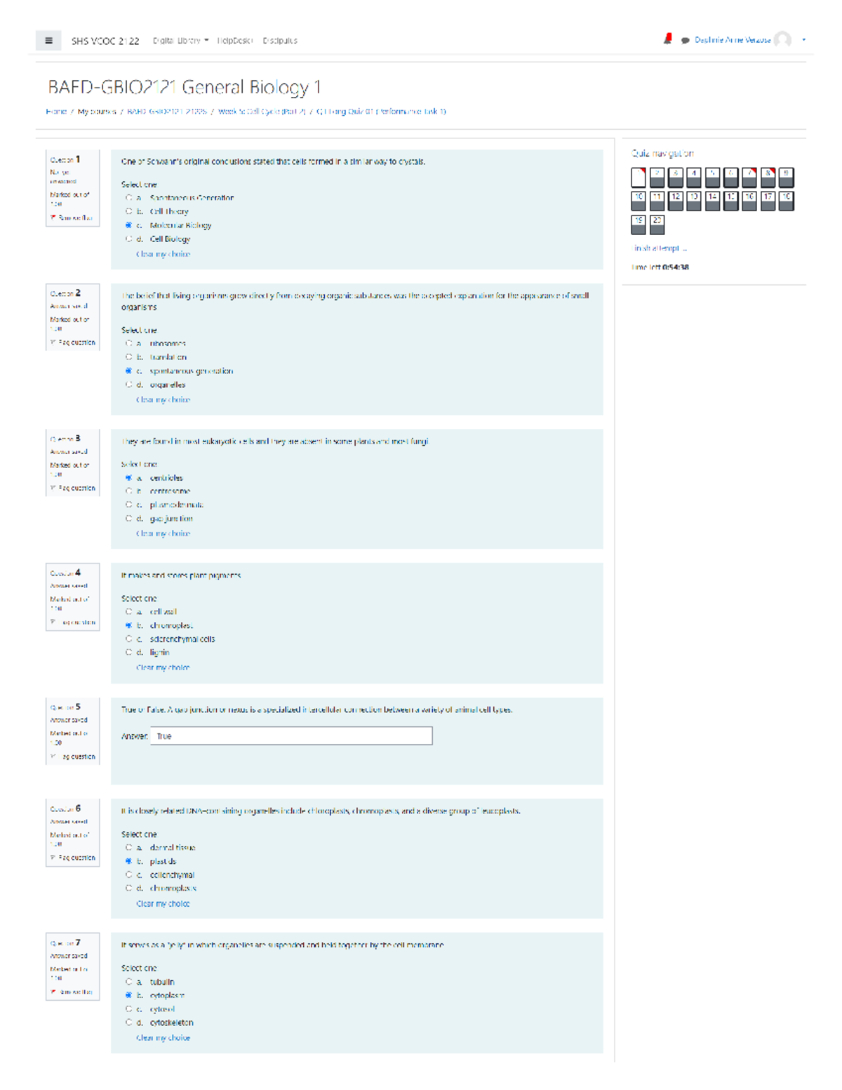 Long Quiz 1 15outof 20 - quiz - General Biology - Studocu