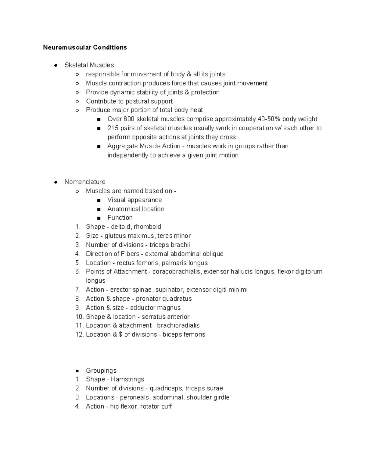 Ch. 2 Neuromuscular Conditions -2 - Neuromuscular Conditions Skeletal ...