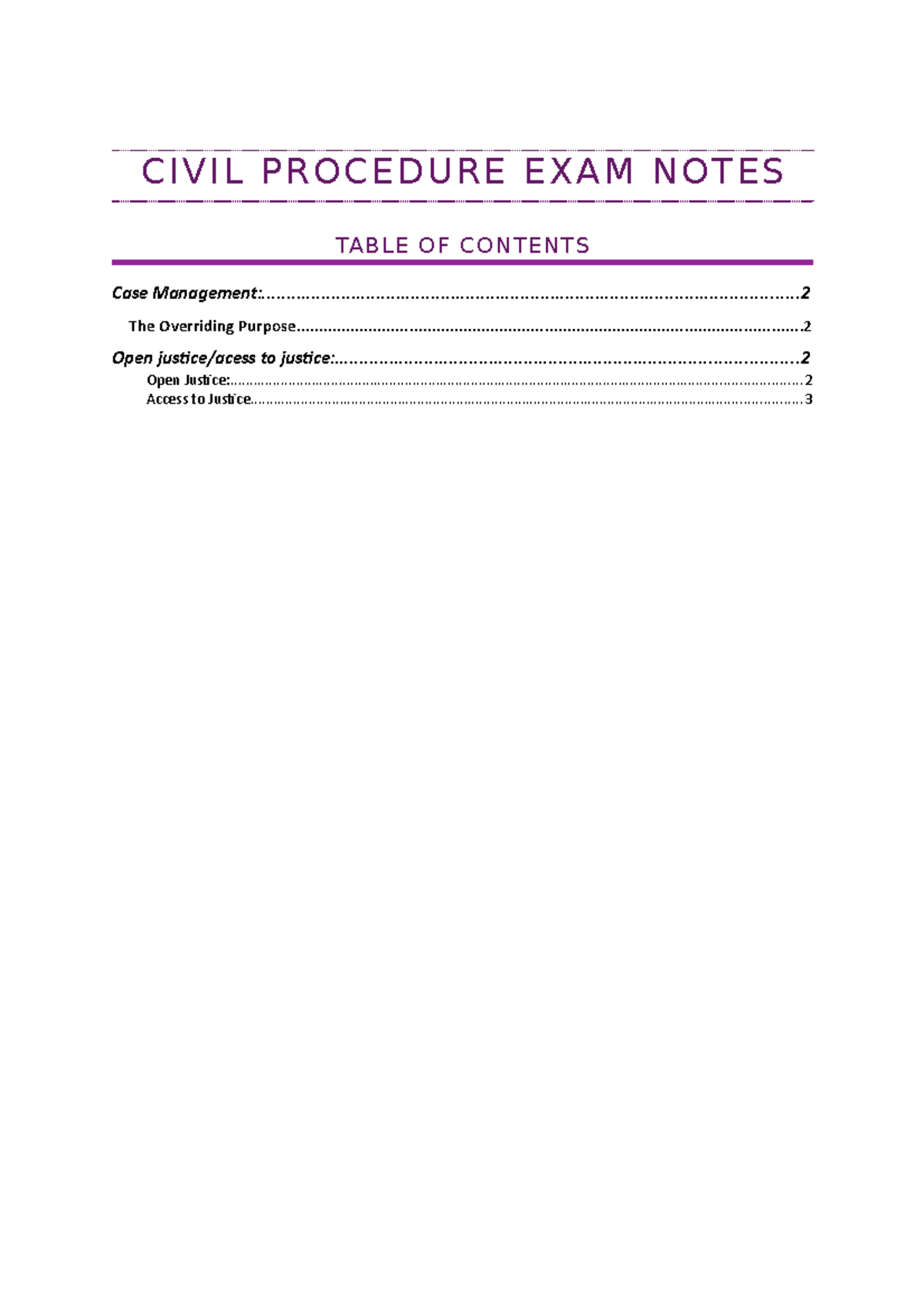 Civil Procedure Exam Notes - C I V I L P R O C E D U R E E X A M N O T ...