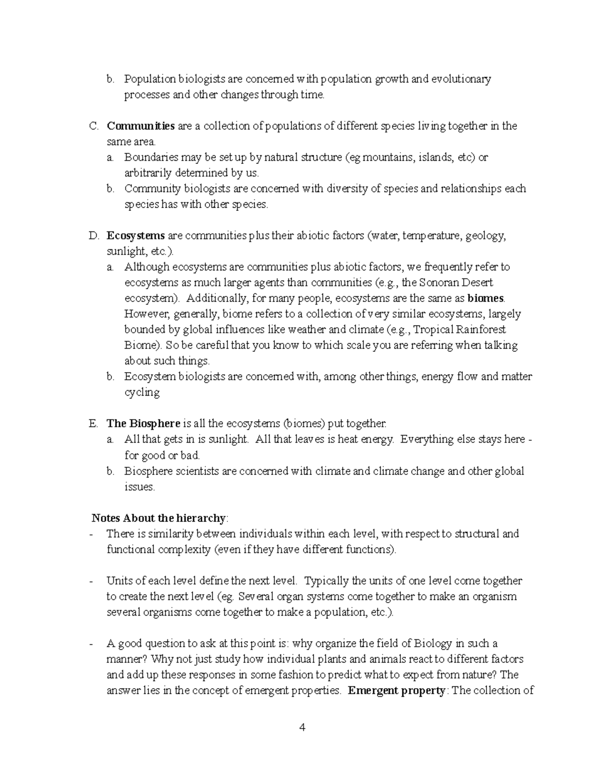 14 Armstrong Unit 1 b. Population biologists are concerned with