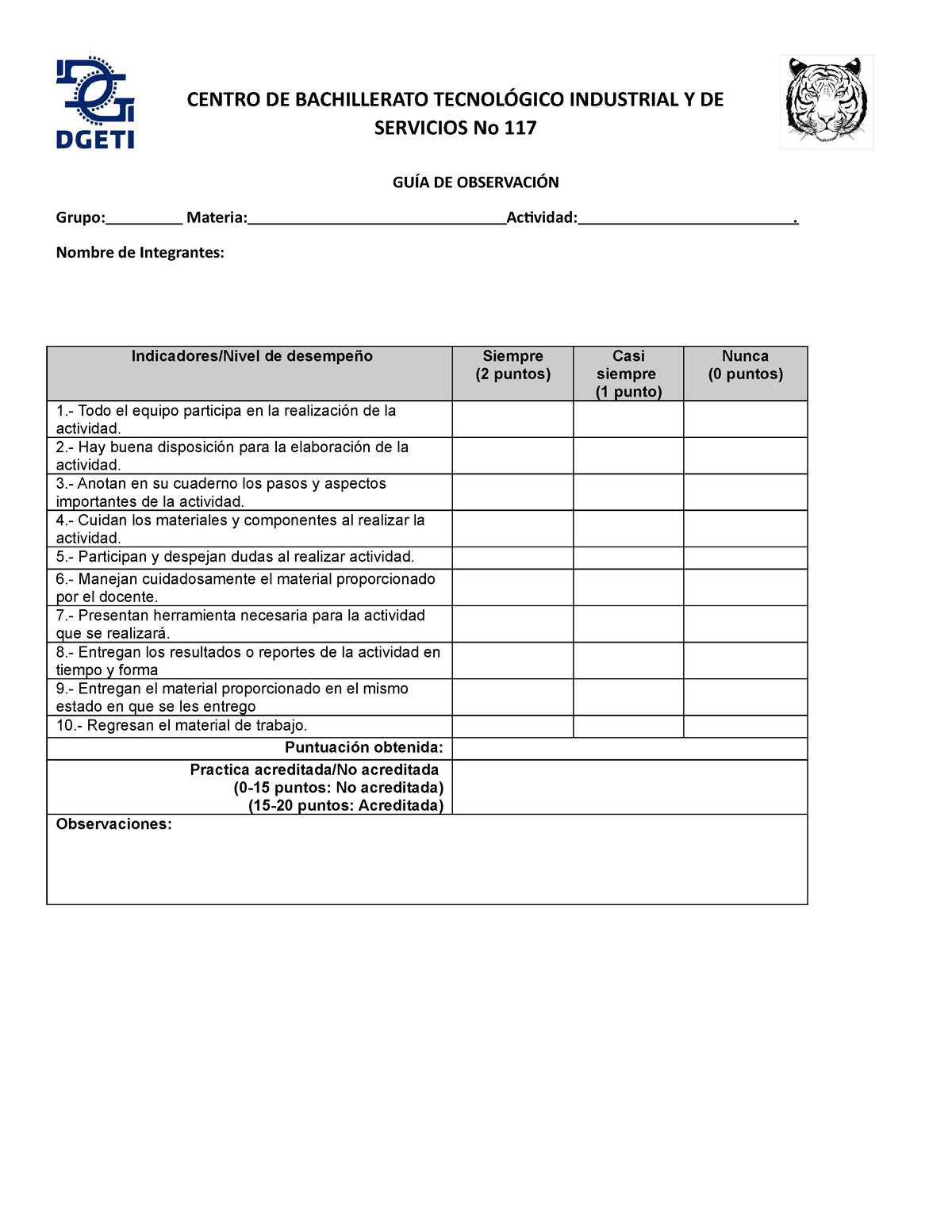 174815799 Guia De Observacion Trabajo En Equipo Docx Centro De Bachillerato TecnolÓgico