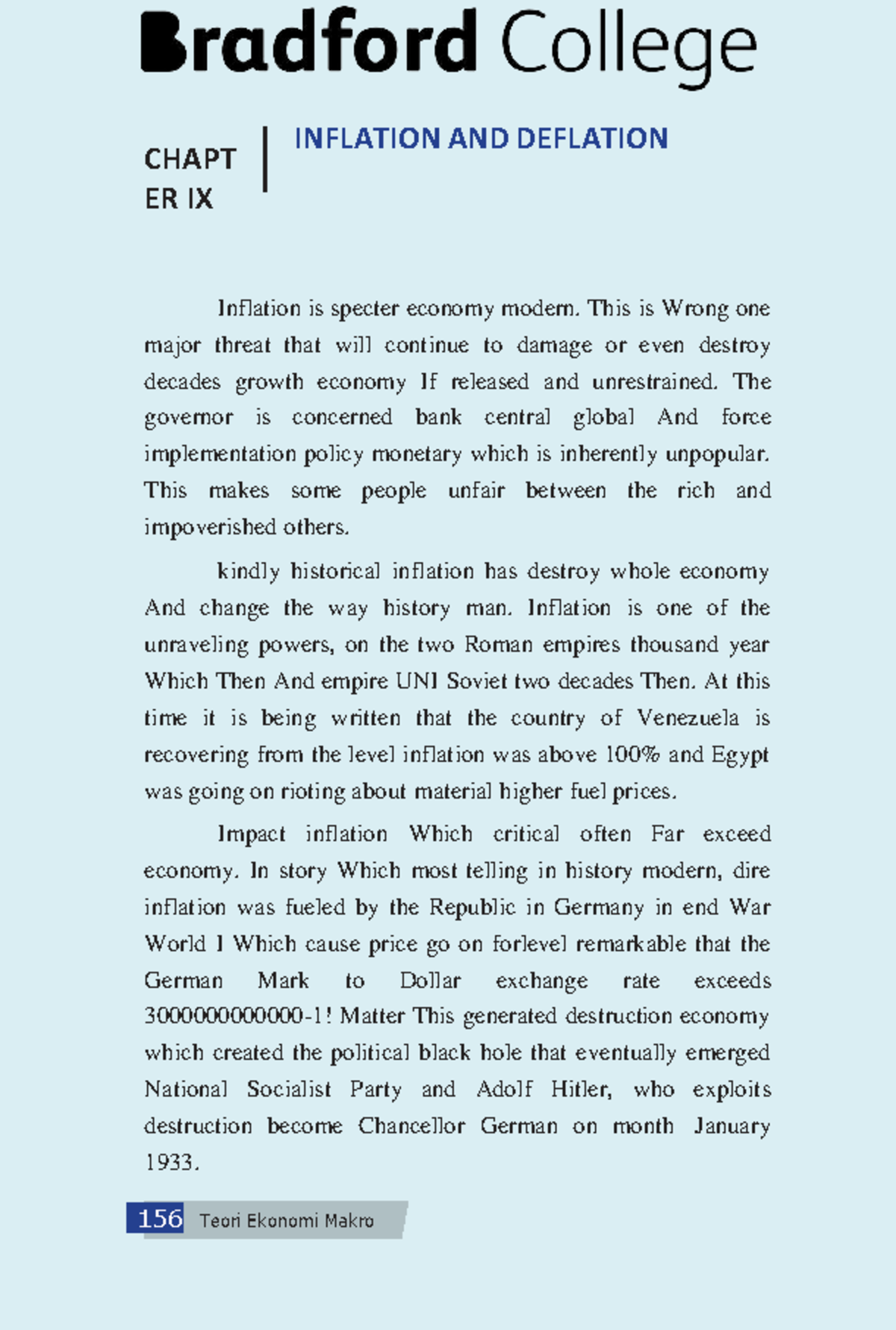 Business Environment in the word-44 - CHAPT ER IX INFLATION AND ...