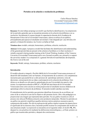 Illescas, C. (2017 ) Periodos en la solucion de problemas Antologia -  Períodos en la solución o - Studocu