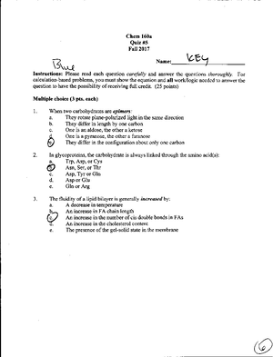 CHEM160A F12 Final - CHEM 160A F12 Final Name: (3 Points) The ...