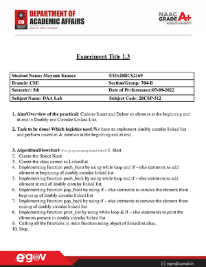 Assignment 1 2 3 Questions - Assignment – 1 Subject Name: OOPs Subject ...
